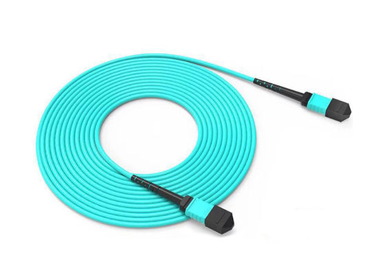 MPO MTP Cable OM3 OM4 Patch Cord com conector masculino ou feminino e 8 12 24 opções de fibra