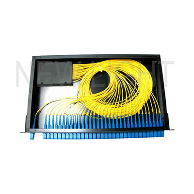 1x8 1x16 1x32 19 Inch Rack Mount Fiber Optic PLC Splitter com baixa perda de inserção