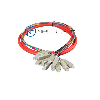 12 núcleo 0,9 mm Multimodo Fibra Óptica Pigtail Fibra Óptica Salto Cable para CATV e Telecomunicações